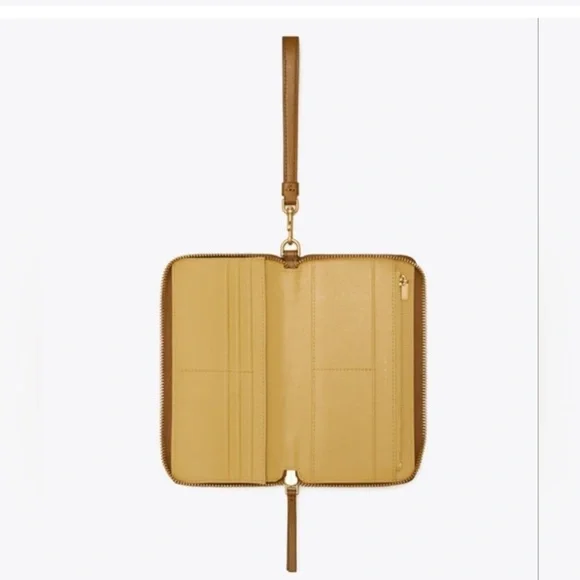 New Tory Burch Robinson Crosshatch Saffino leather Continental Wallet Wristlet - Picture 3 of 15